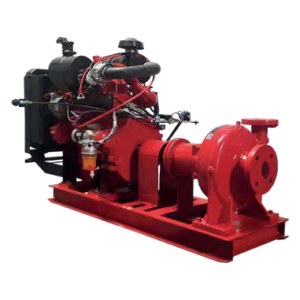 Bomba horizontal de acoplamiento flexible con motor diésel