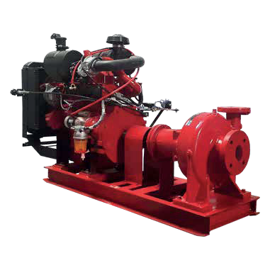 Bomba horizontal de acoplamiento flexible con motor diésel